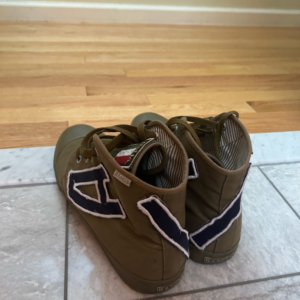 Olive Bangs Sneakers With Custom Patchwork - image 3